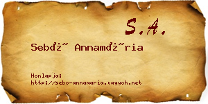 Sebő Annamária névjegykártya